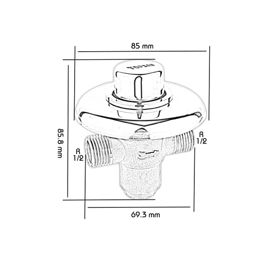 Zaman Ayarlı Sıvaaltı Pisuar Musluk, paslanmaz rozetli