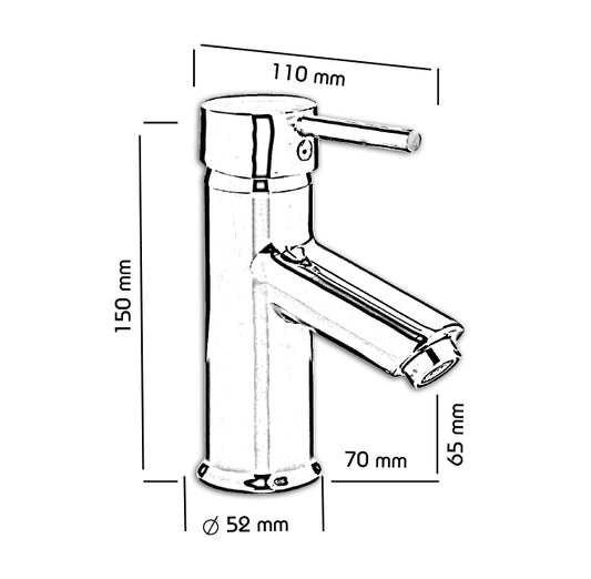 Joystick Lavabo Bataryası (Yatık Borulu), Lavabo Musluğu