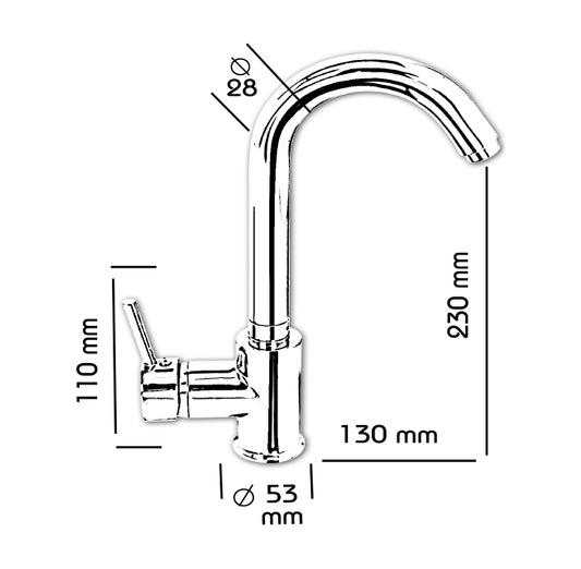 Muslukplus Joystick Kuğu Lavabo Bataryası , Lavabo Musluğu
